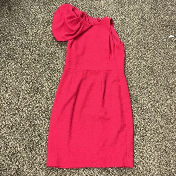 Gorgeous red black halo dress size 6 ruffled one shoulder - Picture 3 of 5